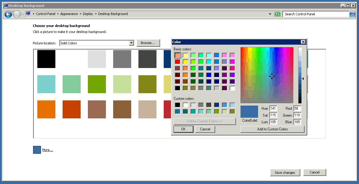 Windows Server 2008 R2 Background Color