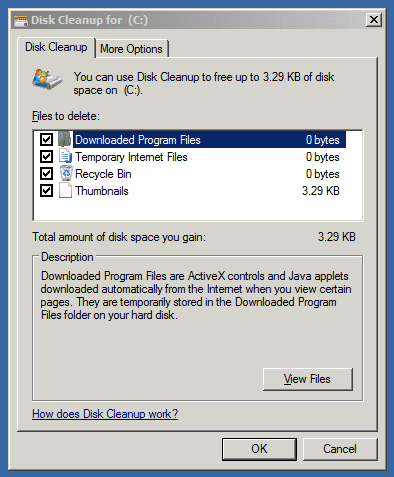 Assistant de nettoyage de disque cd serveur 2008