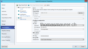 SCVMM Logical Switch Hyper-V Host vNIC Cluster CSV