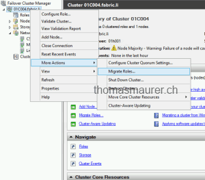 Failover Cluster Manager Migrate Roles