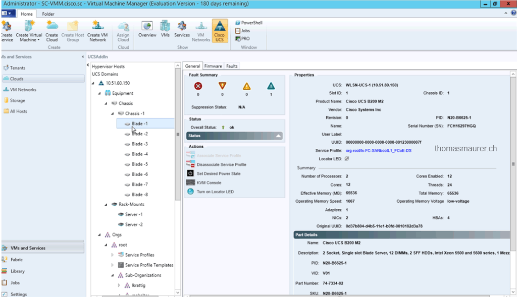 Control Cisco UCS Blade Center from SCVMM