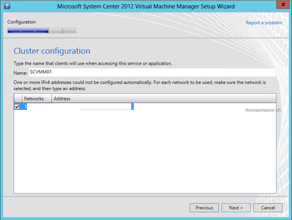 Install SCVMM HA Cluster Configuration