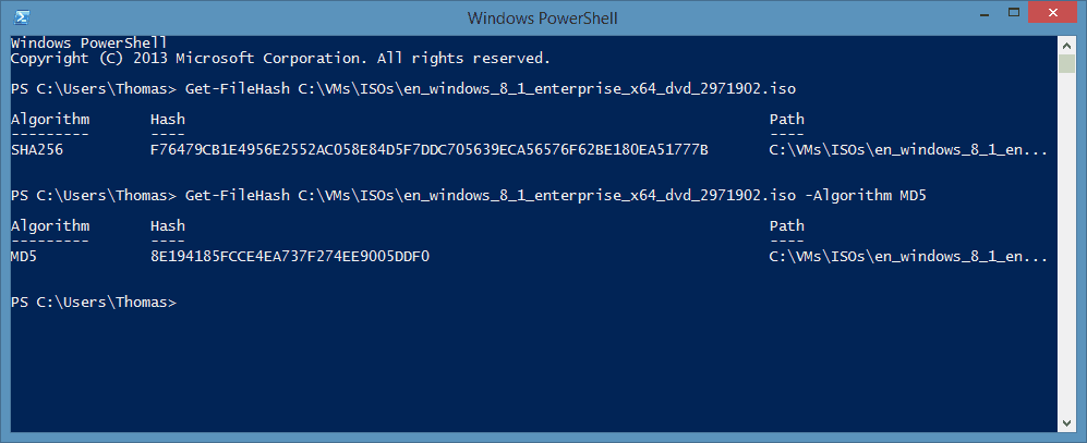 PowerShell Get-FileHash