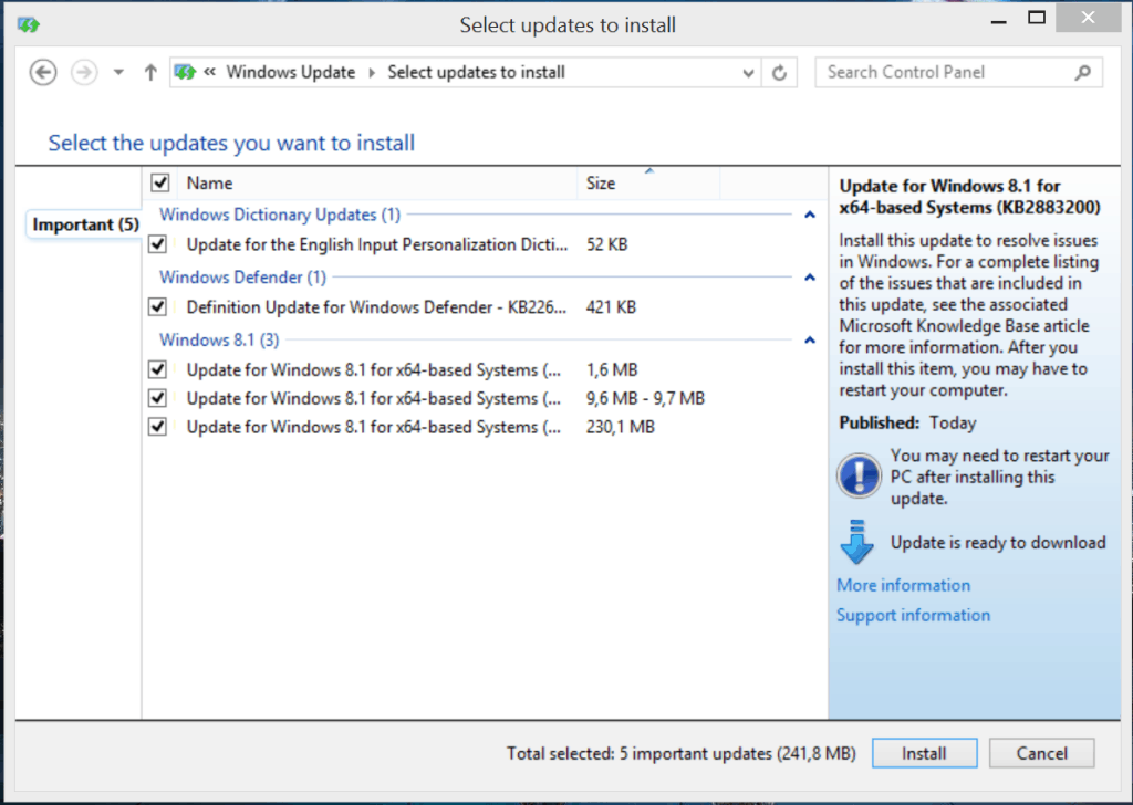 Windows 81 Updates