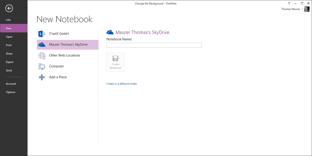 Notebook on SkyDrive