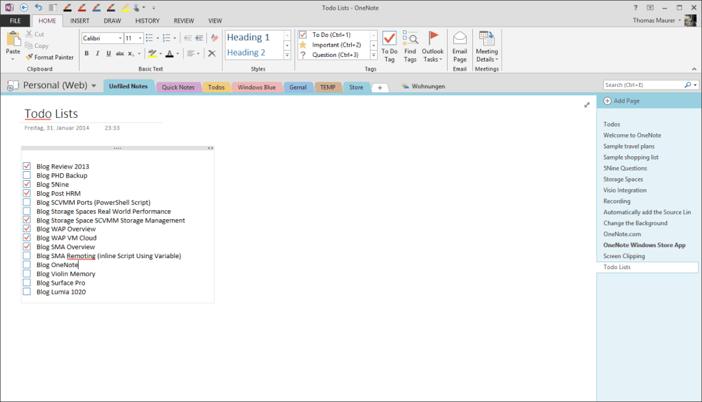 microsoft onenote to do list template