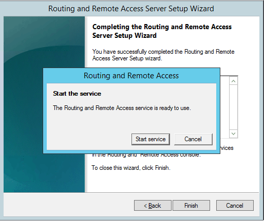 Start Rotuing adn Remote Access Service