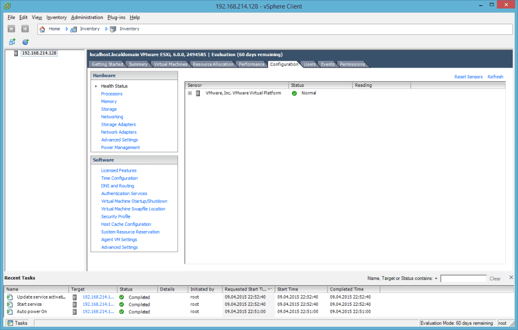 VMware ESXi 6.0 Configuration