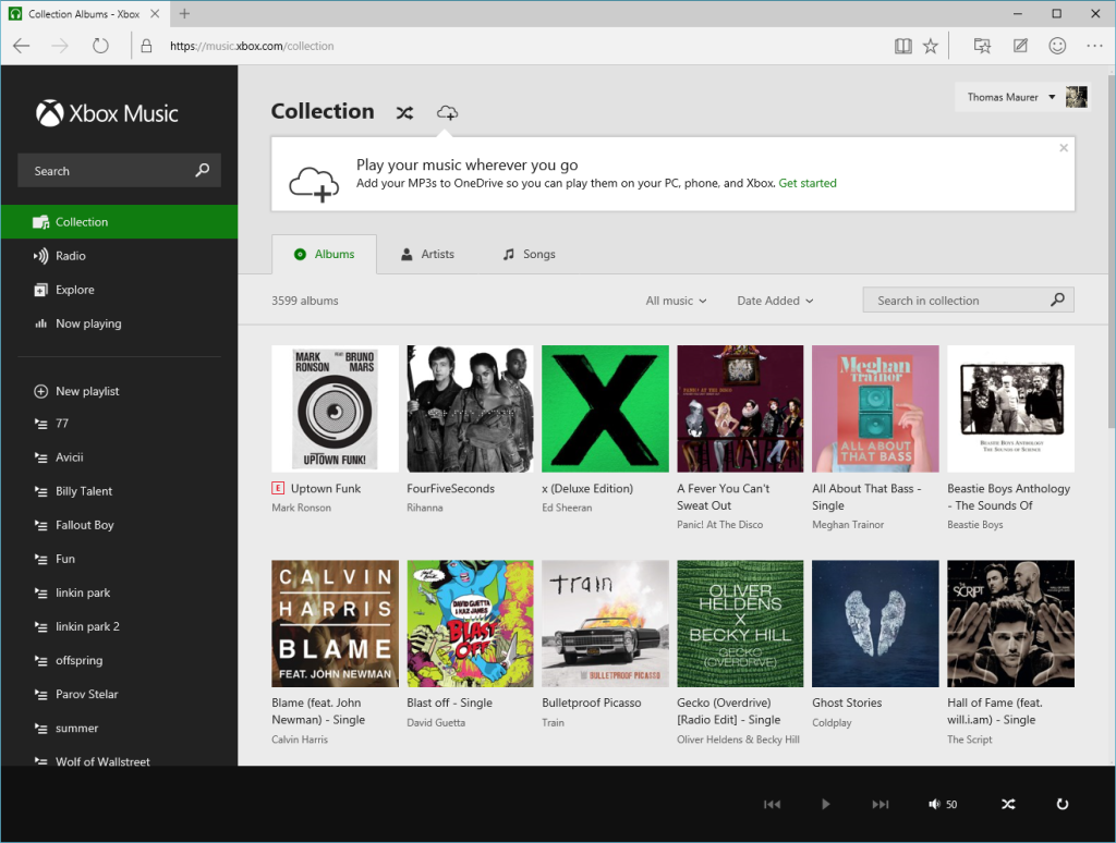Xbox Music Web Player