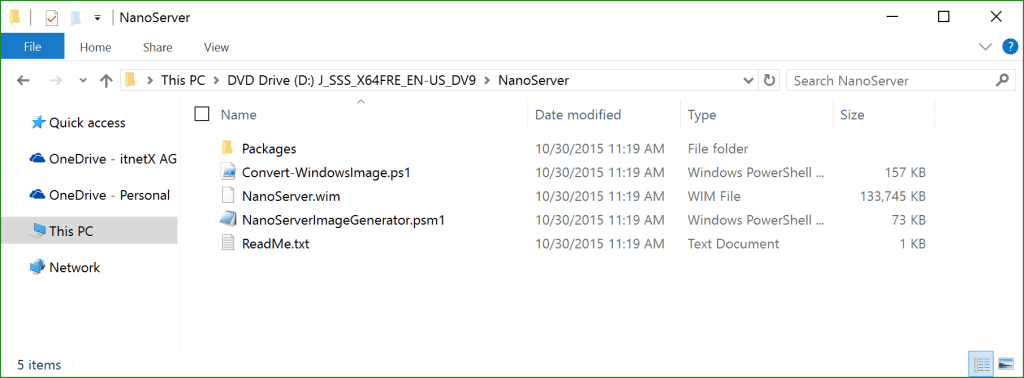 Nano Server on Windows Server 2016