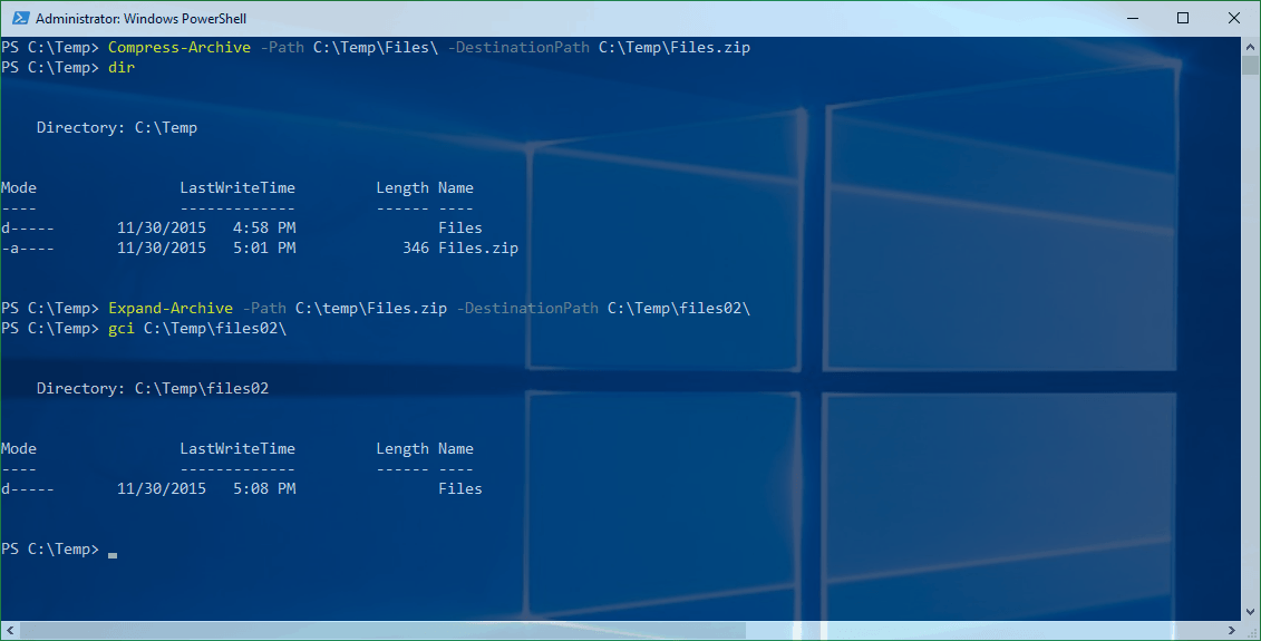 PowerShell Compress-Archive