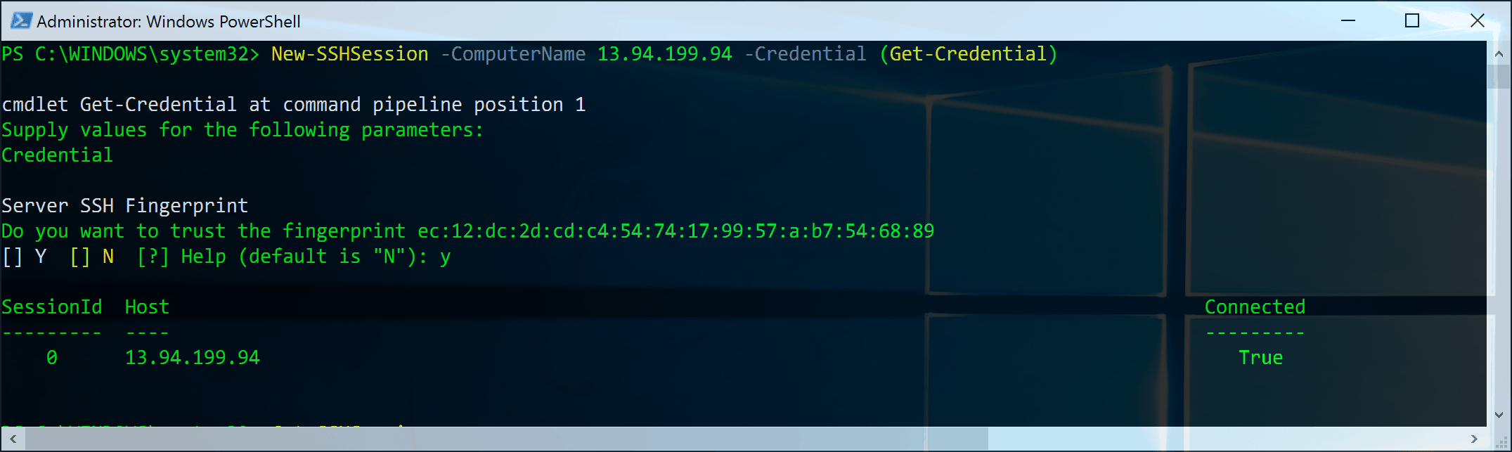 PowerShell SSH Session