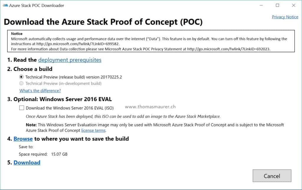 Azure Stack POC Downloader