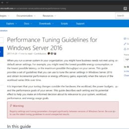 Performance Tuing Guidelines for Windows Server 2016