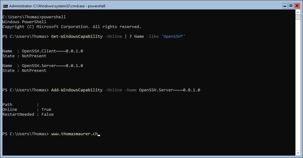 OpenSSH on Windows Server