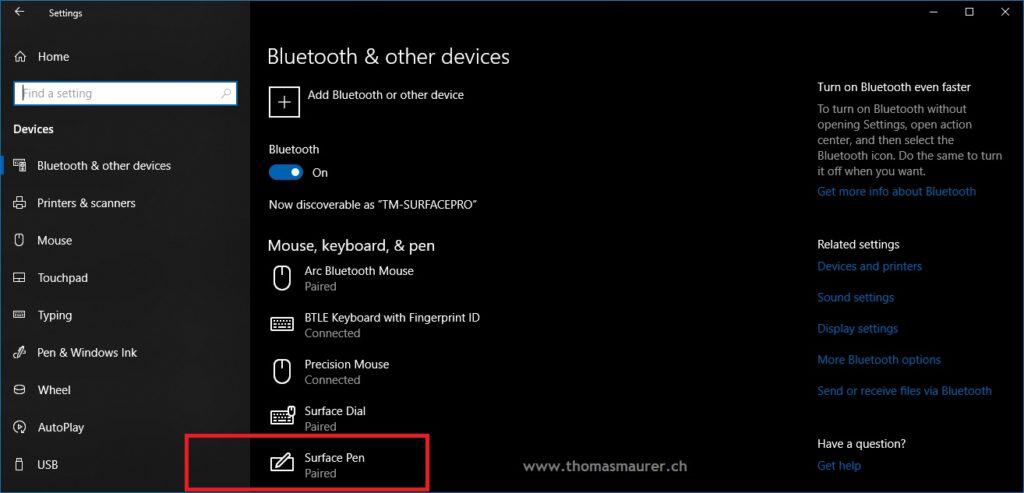 Surface Pen Bluetooth