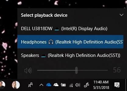 Windows 10 Audio Devices with Emojis