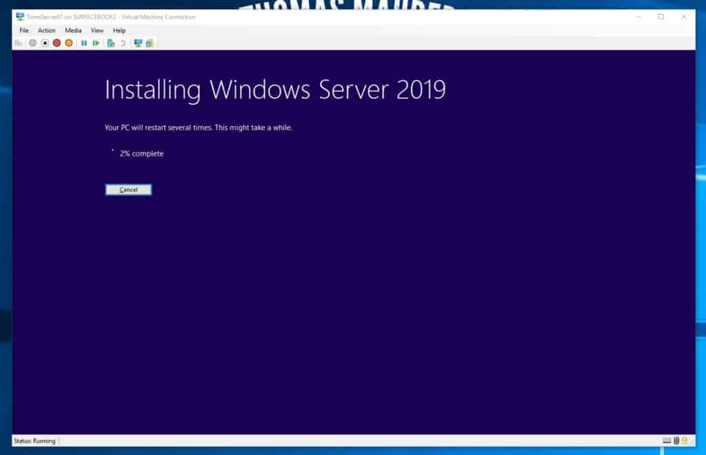 Installing Windows Server 2019