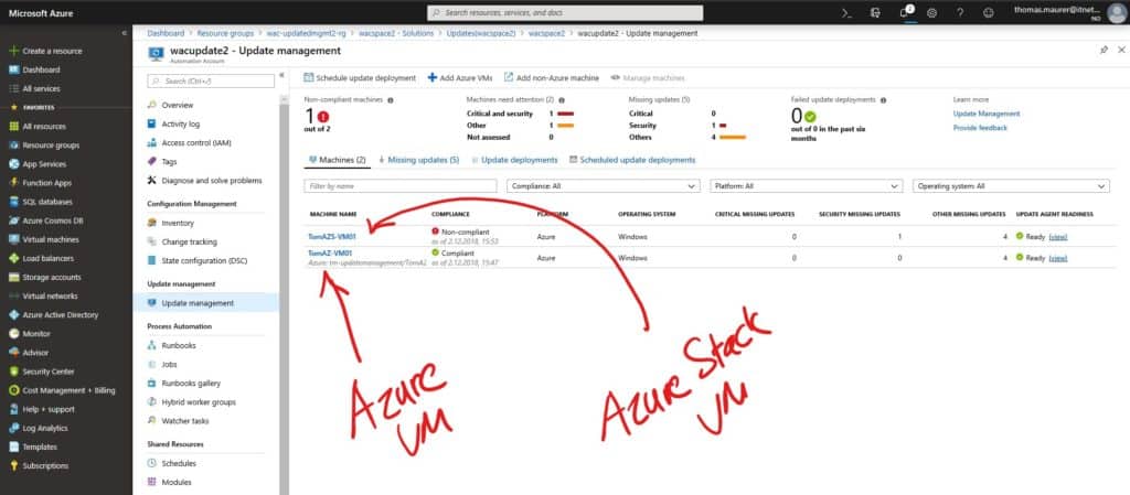 Azure Stack VM Update Management