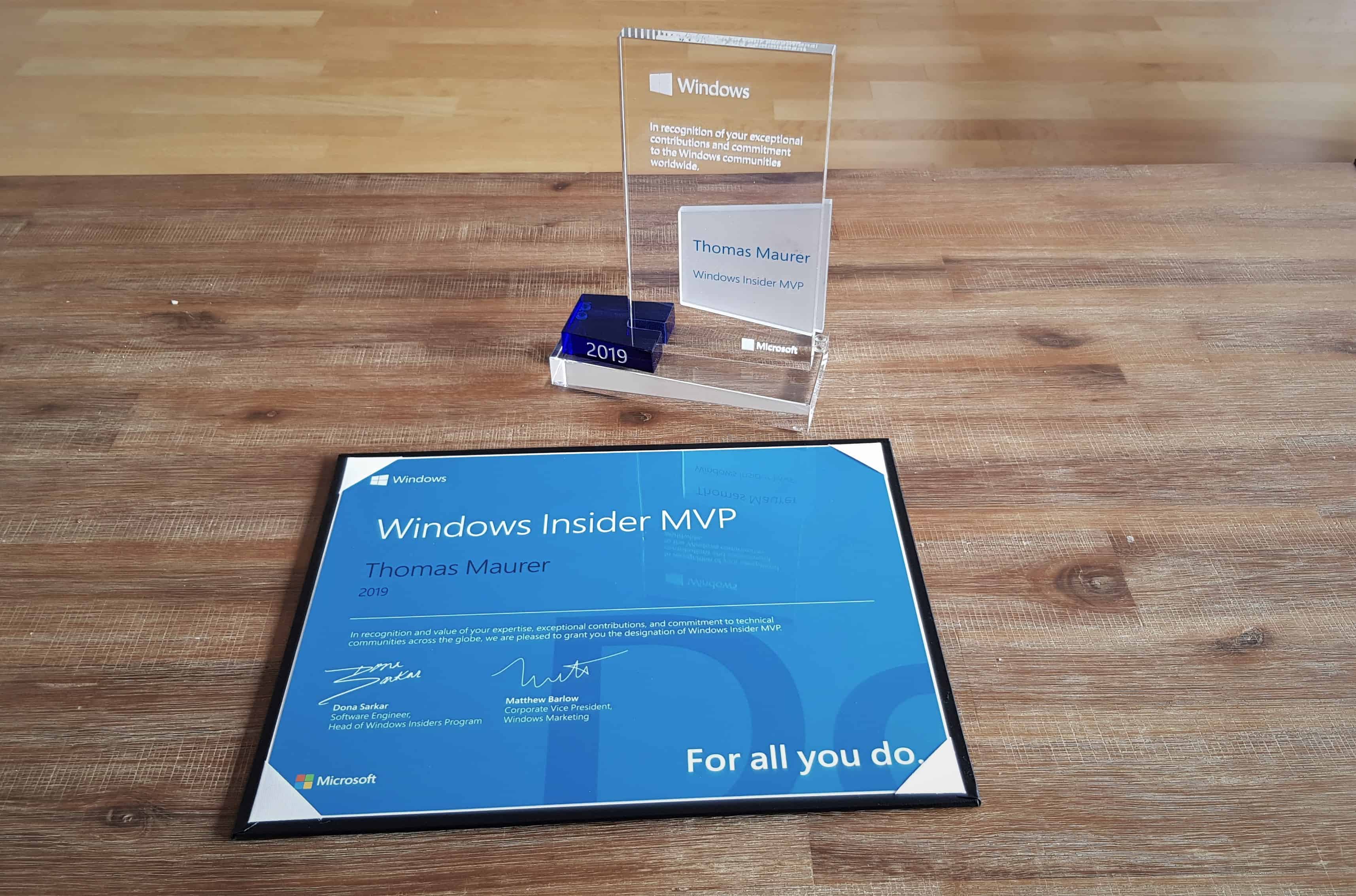 Windows Insider MVP Award 2019