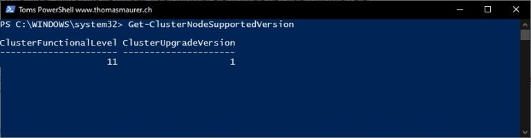 Cluster Functional Level Get-ClusterNodeSupportedVersion