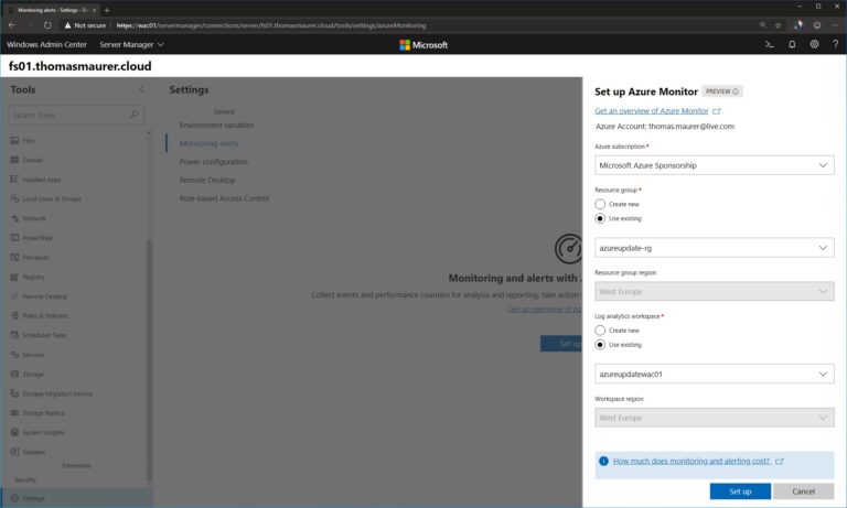 Connect Windows Server to Azure Monitor