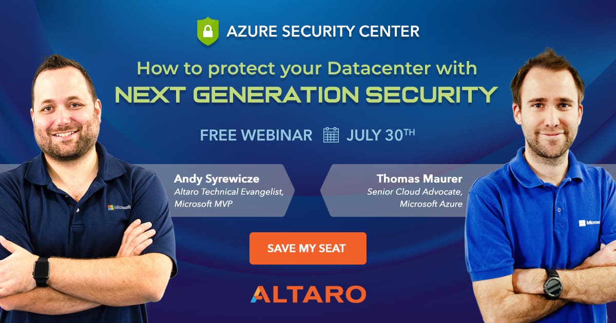 Altaro Azure Security Center Webinar