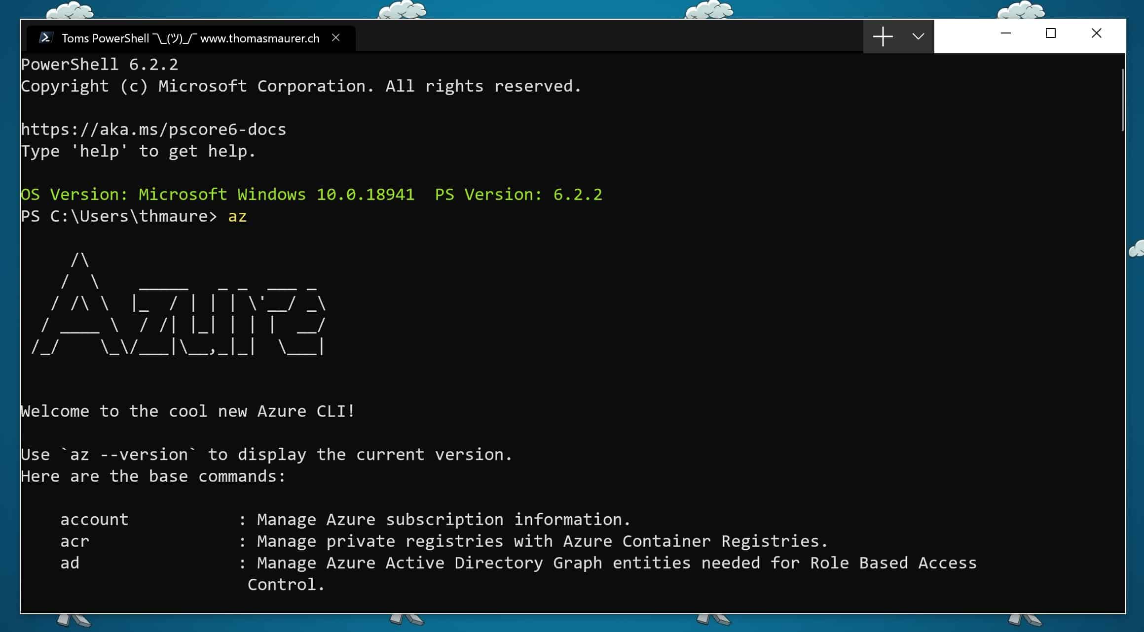 Azure CLI Windows Terminal PowerShell