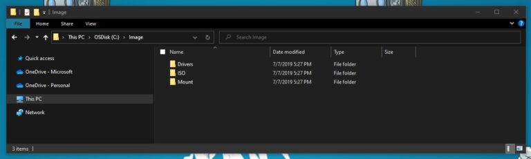 Folder for adding drivers to Windows Server 2019