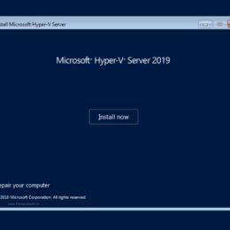 Hyper-V Server 2019 Install now