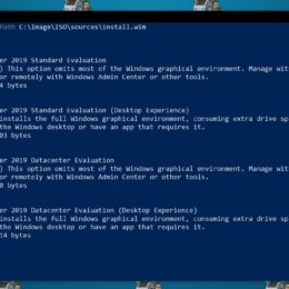 PowerShell Get-WindowsImage Windows Server 2019 Editions
