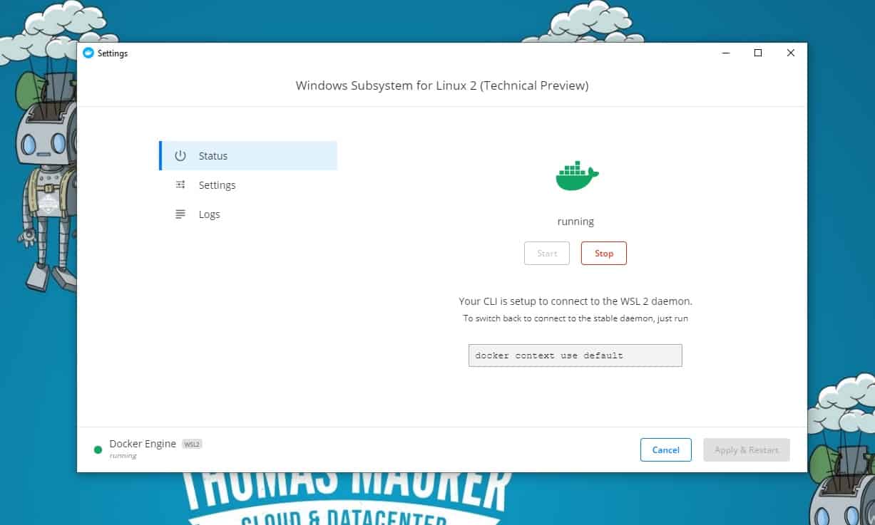 Docker Desktop WSL 2 Tech Preview