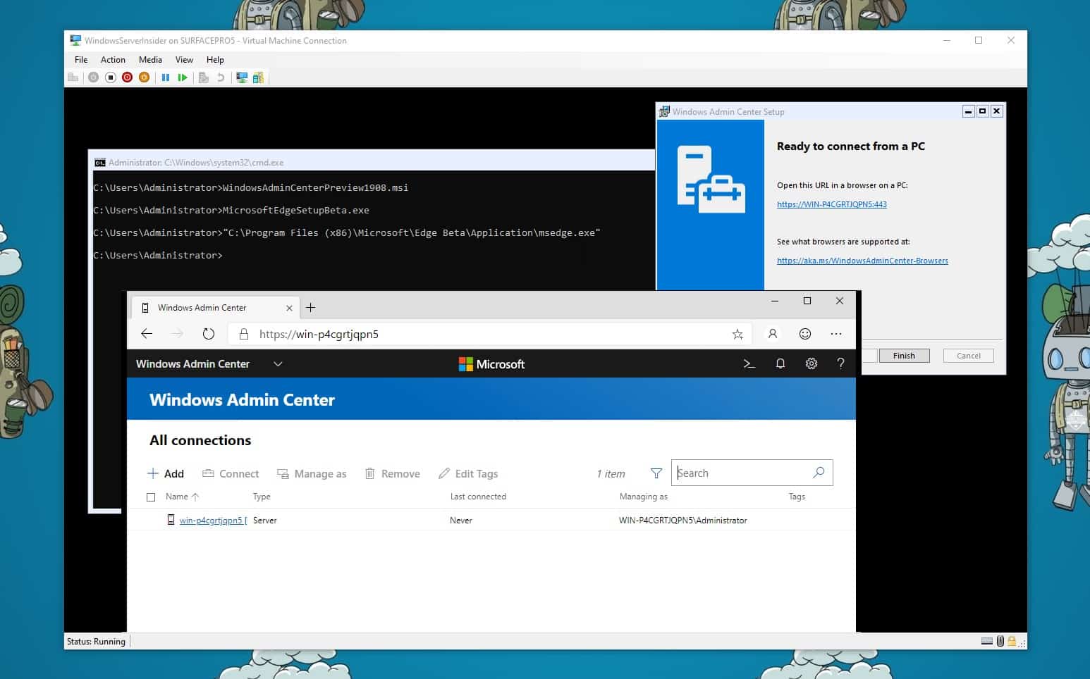 Run Windows Admin Center on Windows Server Core