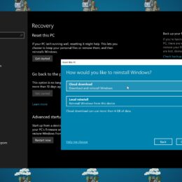 Reset and Reinstall Windows 10 using Cloud download