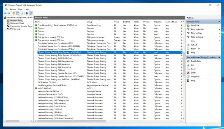 Windows Firewall Enable Ping