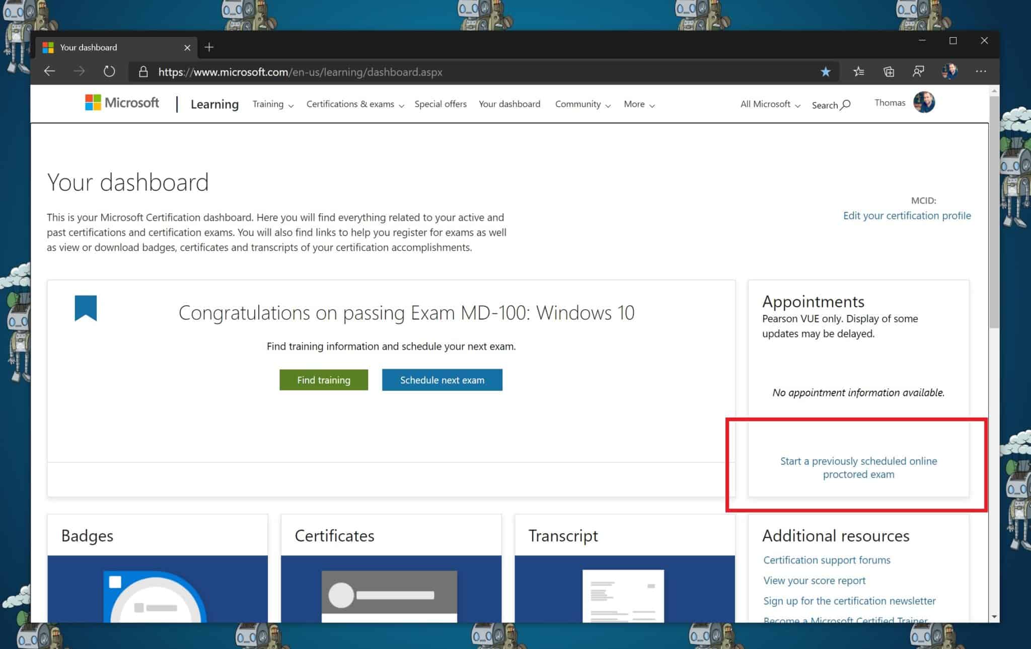 what is microsoft certification id