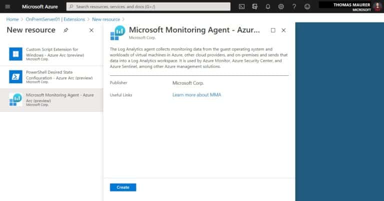 Add Microsoft Monitoring Agent Extension