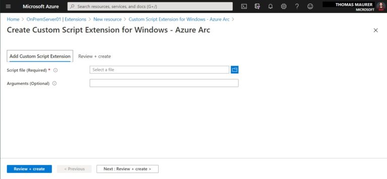 Create Custom Script Extension for Windows - Azure Arc