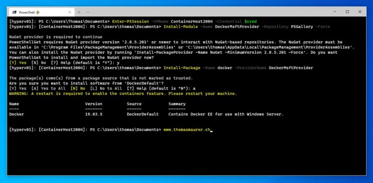 Install Docker on Windows Server
