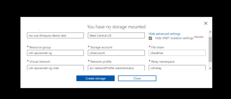 Connect Azure Cloud Shell to virtual network
