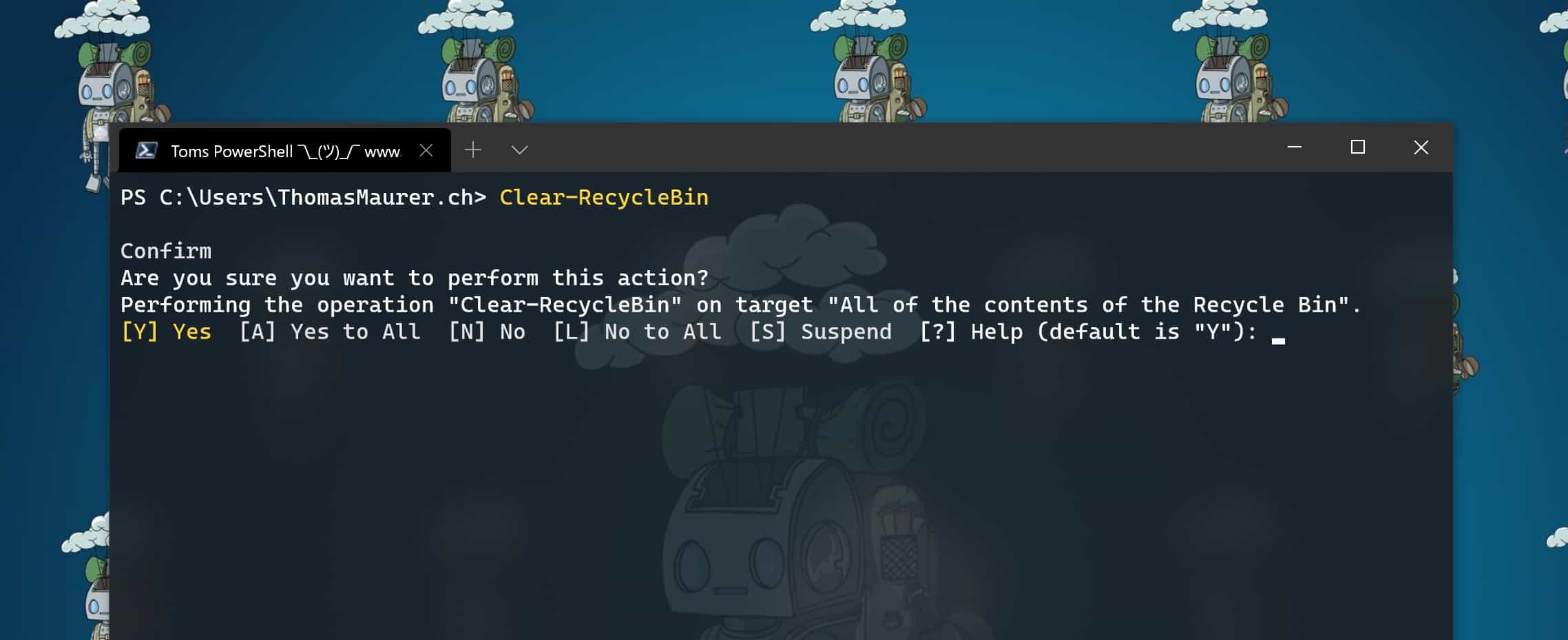 Empty Windows recycle bin with PowerShell