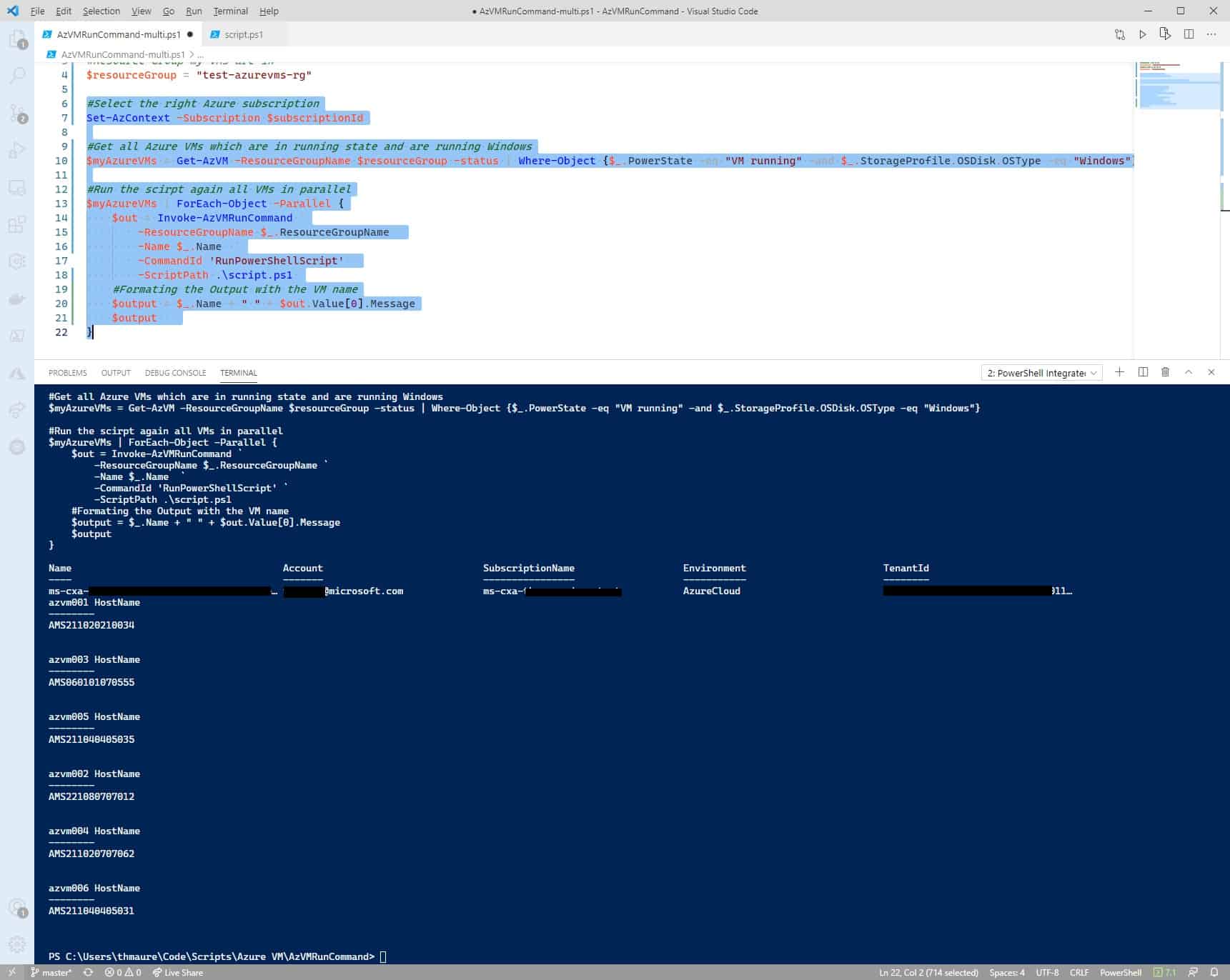 How to run scripts against multiple Azure VMs by using Run Command