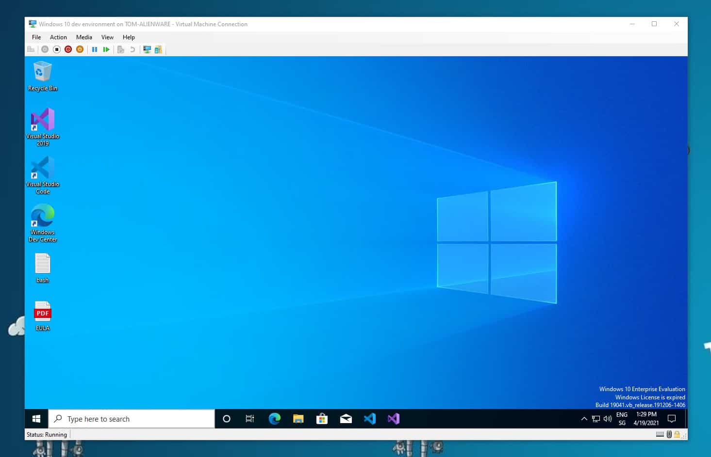 create virtual machine windows 10