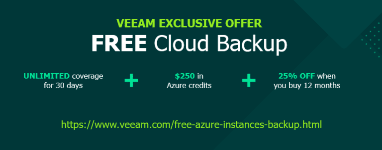 Veeam Azure Free Cloud Backup Offer