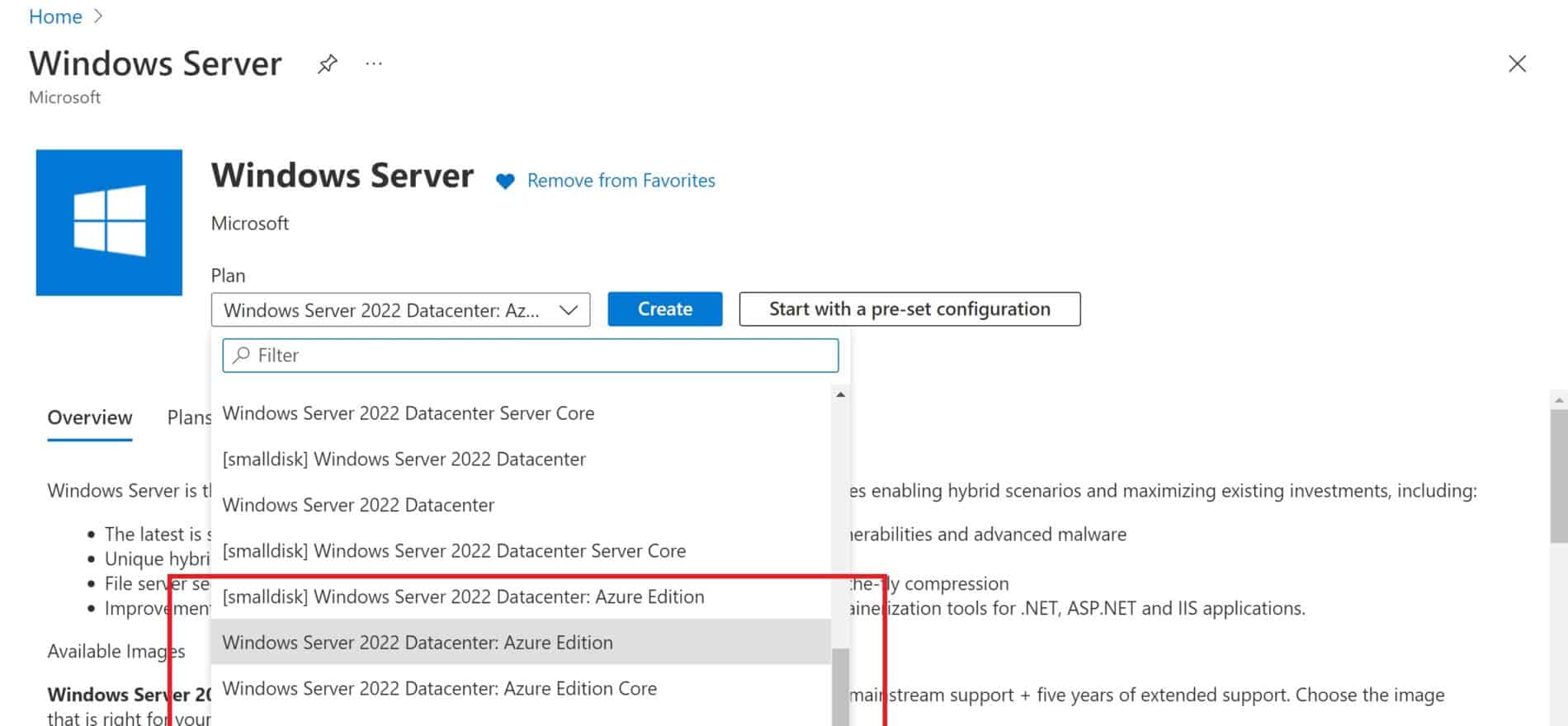 Windows Server 2022 Azure Edition