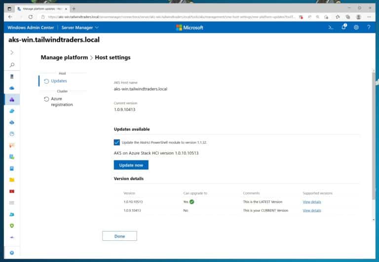 Update AKS on Azure Stack HCI and Windows Server