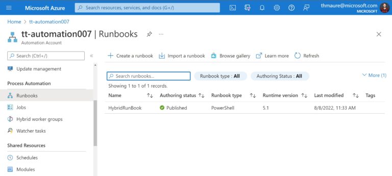 Azure Automation PowerShell Runbook