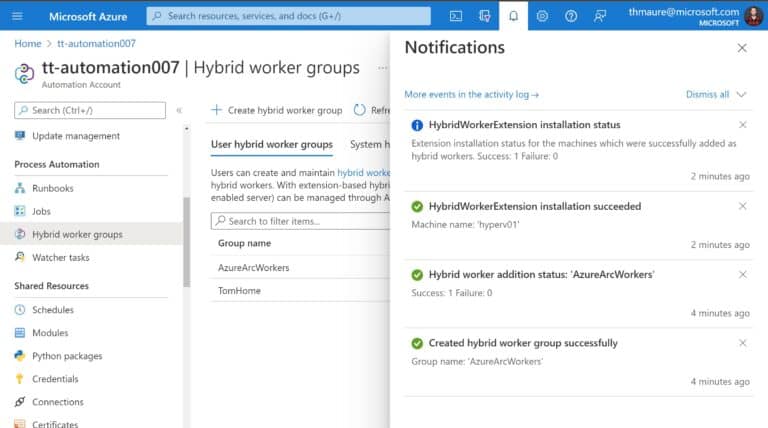 User Hybrid Worker Groups