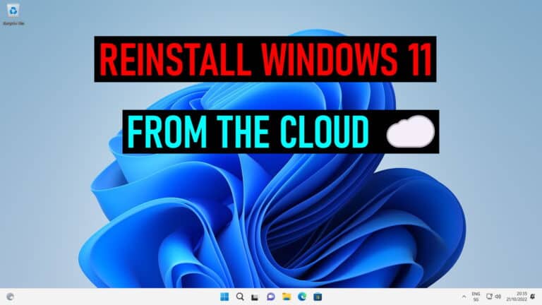 Reinstall Windows 11 from the cloud