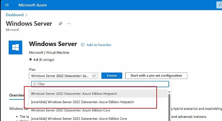 Deploy Windows Server Azure Edition Hotpach
